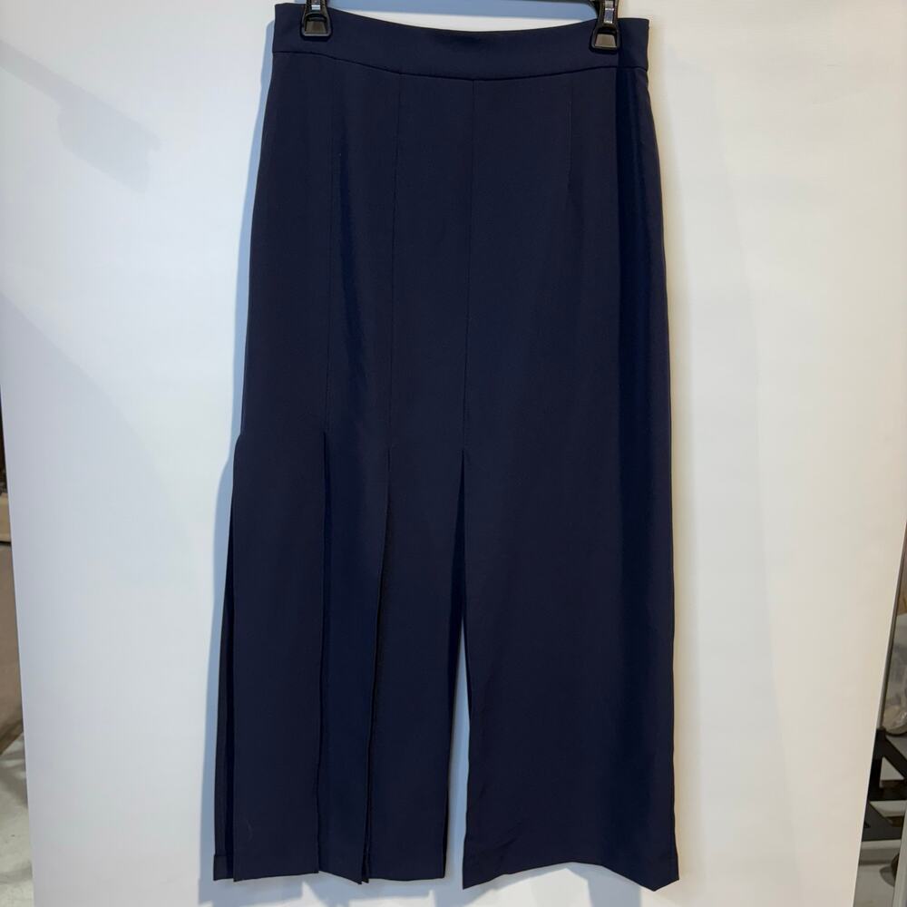 ZARA FUNKY FRAYED MIDI SKIRT NAVY - UNIQUE - SIZE M